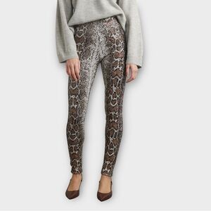 COMMANDO Sequined Stretch-Jersey Legging in Snake Print Women’s Size M